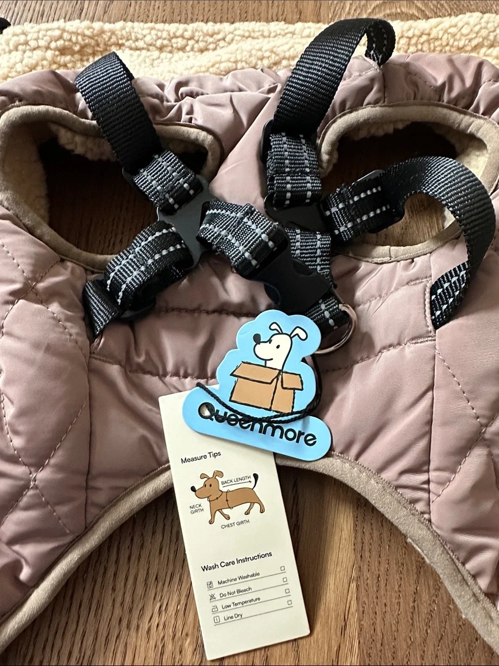 NWT. Queenmore Dog Coat for Small Dogs with Harness Dachshund Coat Dog Jacket